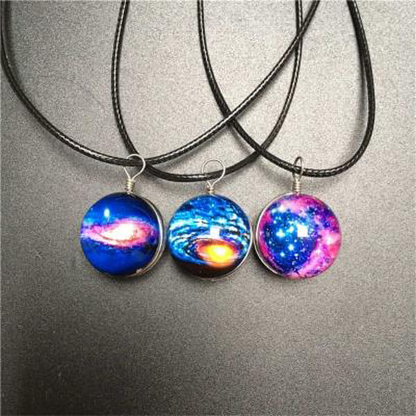 Necklace - Space Glass Dome With Rope Chain
