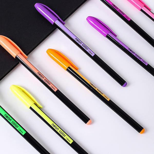 Neon Highlighter Gel Pens - Set Of 12