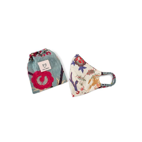 Payal Singhal Face Mask With Pouch - Giraffe And Chintz Print - Reversible