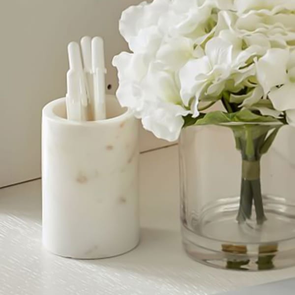 Pen Stand White Marble