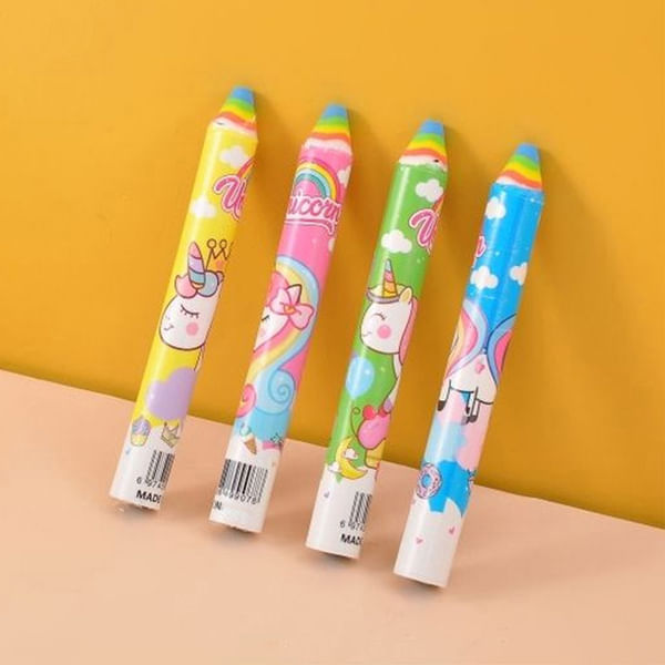 Pencil Shaped Unicorn Eraser - Assorted - Set Of 24
