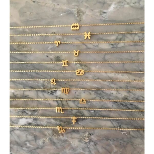 Pendant - Zodiac Star Sign - Gold