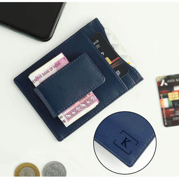Personalized Blue Money Clip for Men