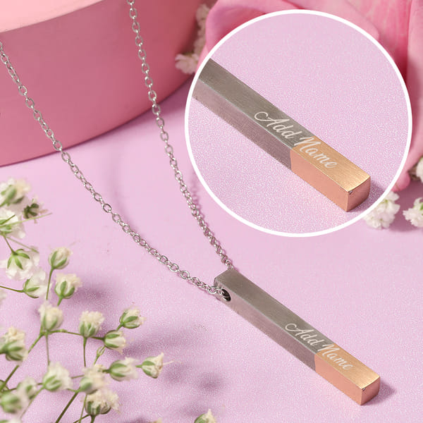 Personalized Gold Cubic Pendant