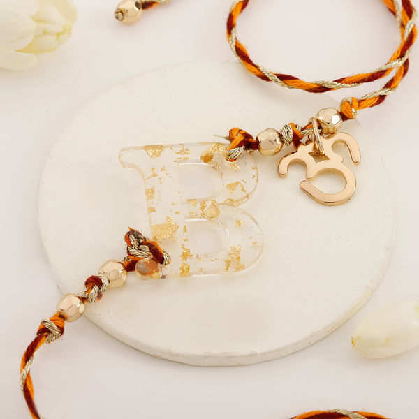Personalized Resin Initial Rakhi - B