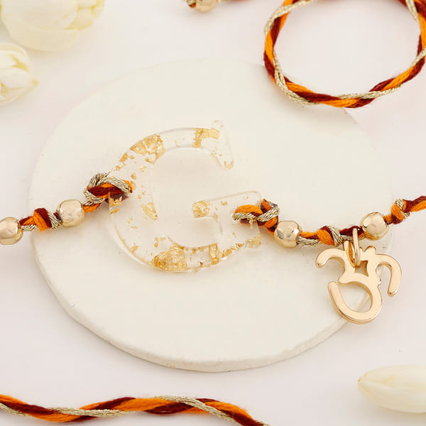 Personalized Resin Initial Rakhi - G