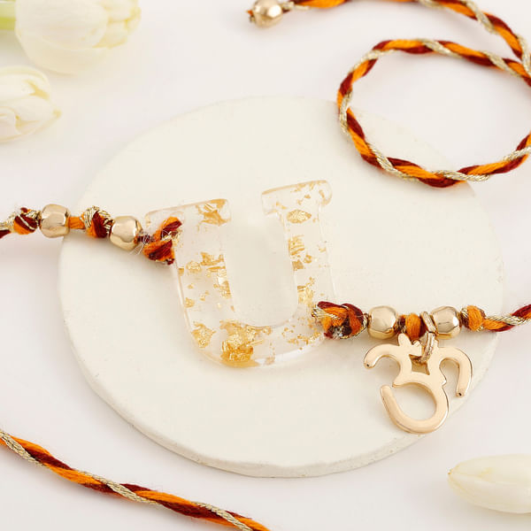 Personalized Resin Initial Rakhi - U