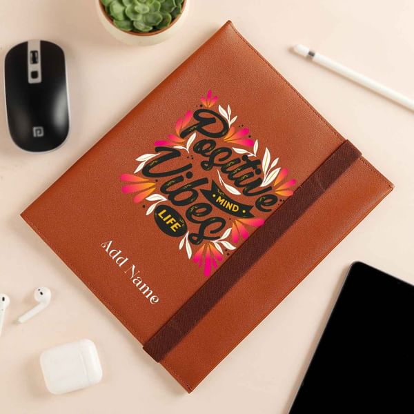 Personalized - Tablet Sleeve With Organizer - Positive Vibes - Single Piece - C.O.D. Not Available
