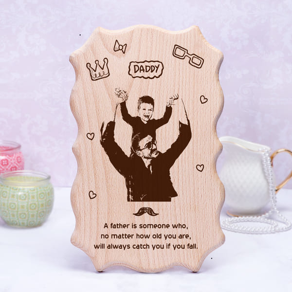 Personalized Wooden Plaque with Quote for Father