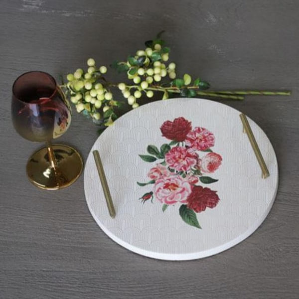 Platter - White Net Floral