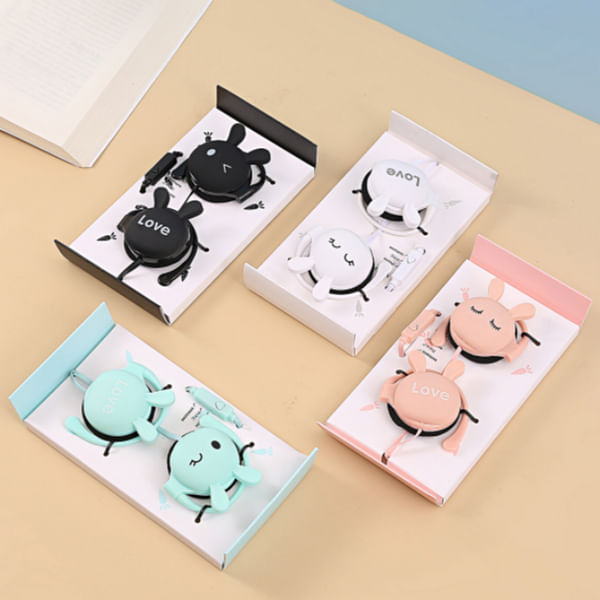 Rabbit Head Earphones With Mic - Assorted - Single Piece