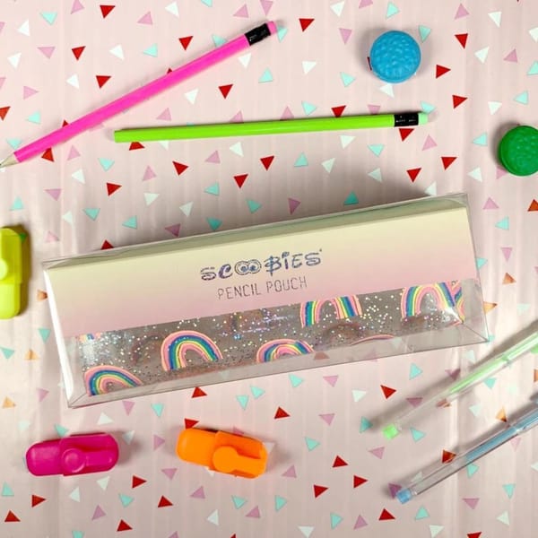 Rainbow And Glitter Pencil Pouch