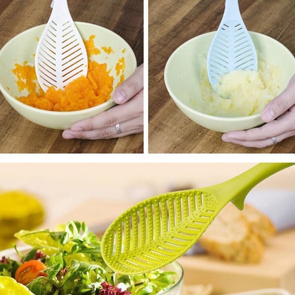 Rice Colander Serving Spoon - Leaf Shape