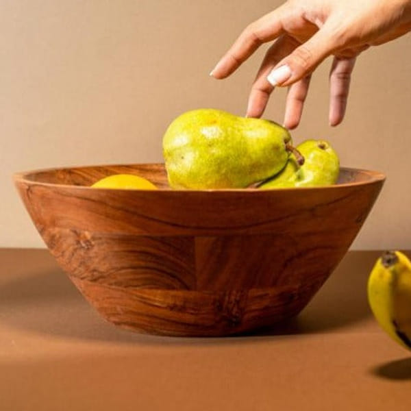 Serving Bowl - Wooden - V Shaped - Single Piece