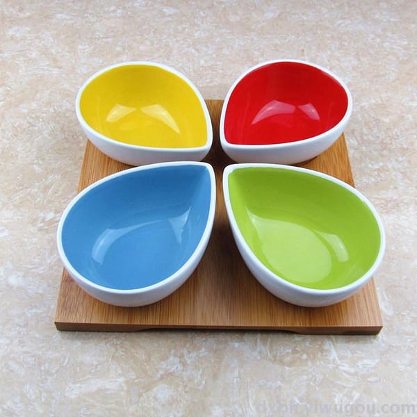 Serving Bowls With Bamboo Tray - Lamp