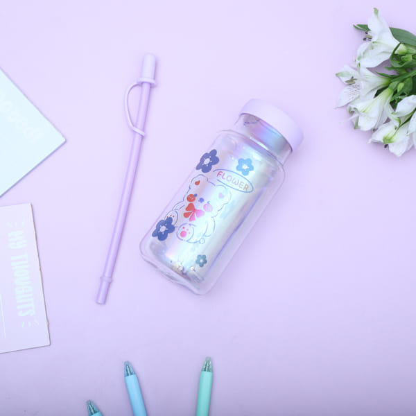 Sipper Bottle - Glass - Purple - Single Piece