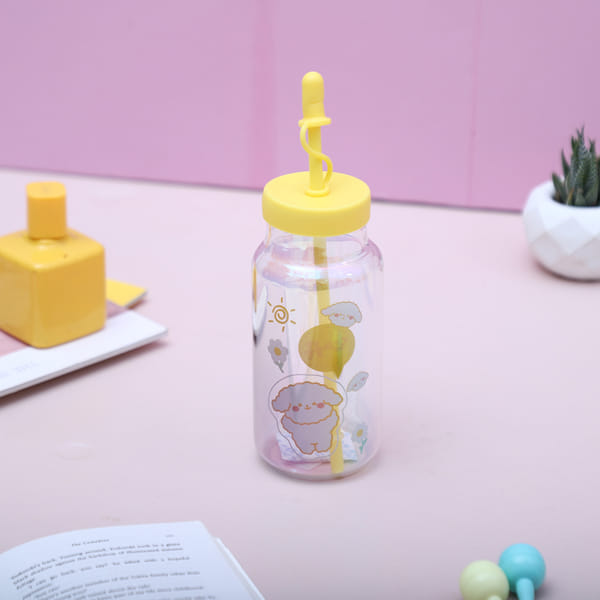 Sipper Bottle - Glass - Yellow - Single Piece