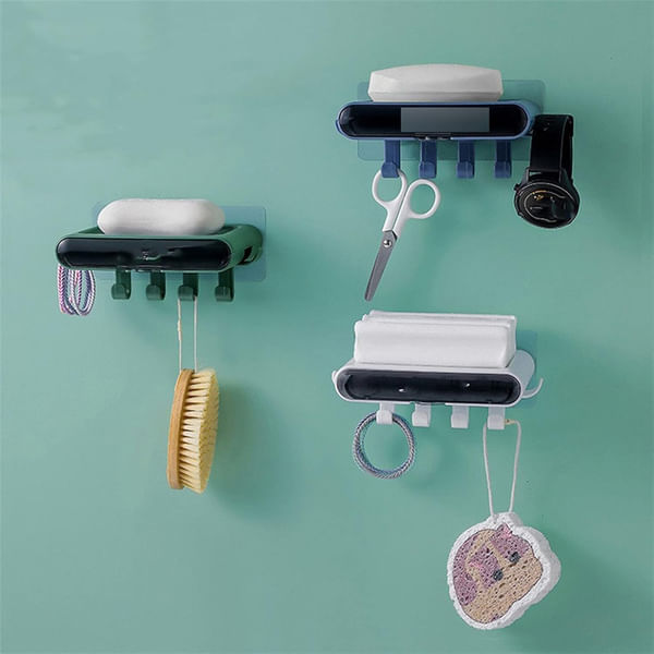 Six Hooks Wall Mount Soap Holder - Assorted - Single Piece
