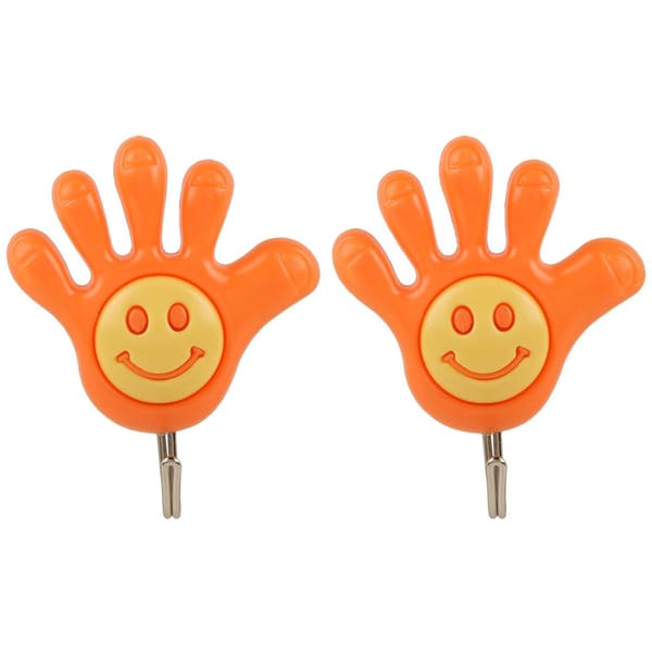 Smiley Hooks - Hand - Set Of 2 - Assorted