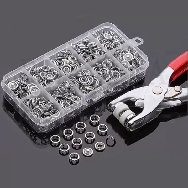 Snap Button Box With Fastener - Assorted - Single Piece