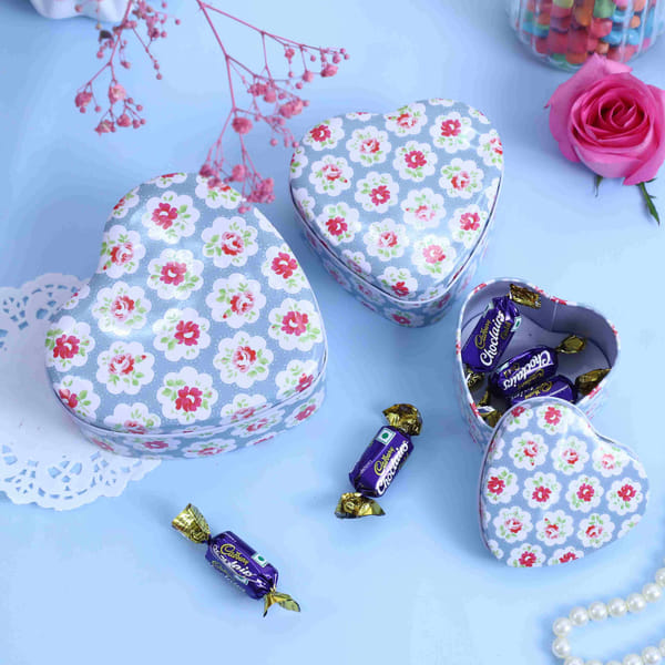 Storage Box - Heart - Assorted - Set Of 3