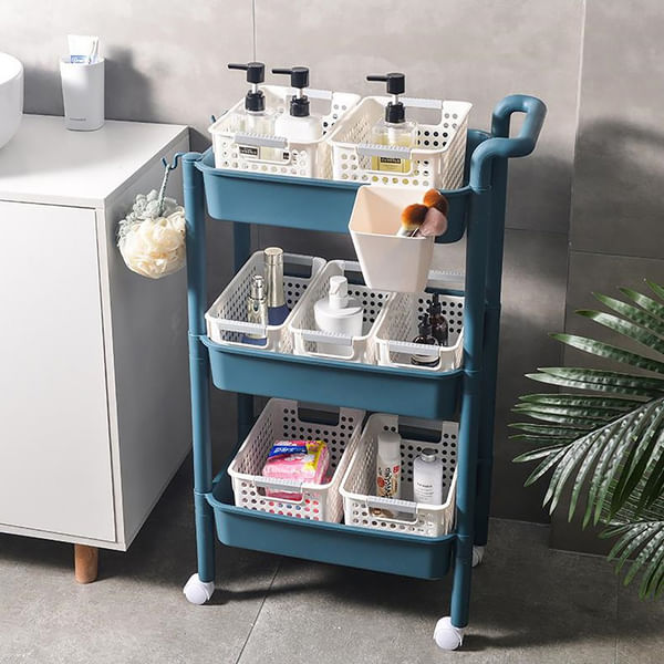 Storage Rack On Wheels - 3 Tier - Assorted - Single Piece