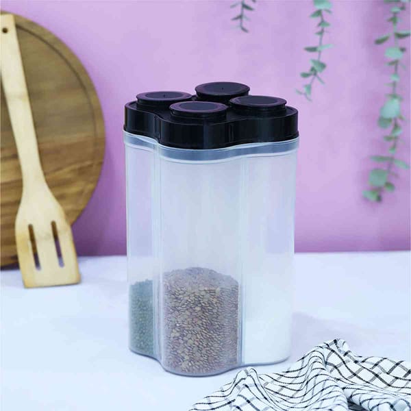 Storage Tank 4 Compartments Transparent - Assorted - Single Piece