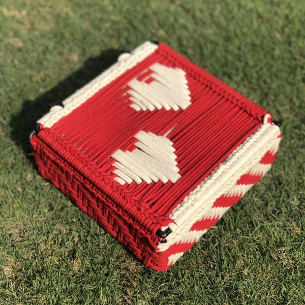 Storage Trunk White Hearts