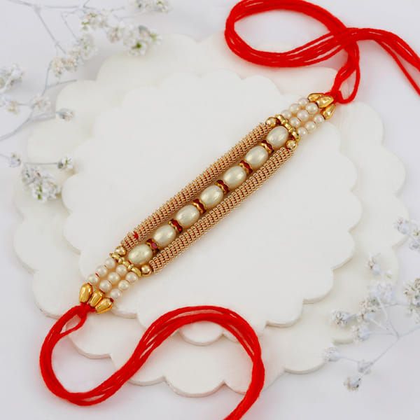 Stylish Salma Work With Pearl Rakhi