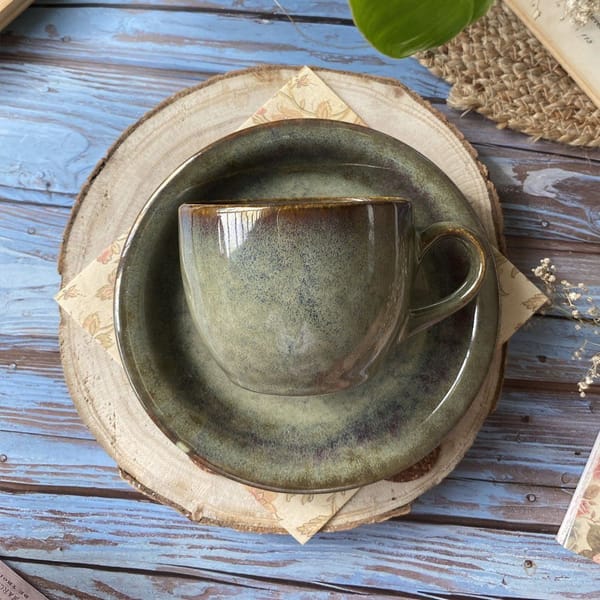 Tea Cup And Saucer - Navhara - Handmade