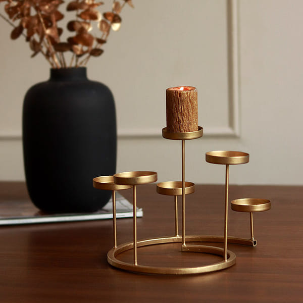 Tea Light Holder - Spiral - 5 Stands - Single Piece