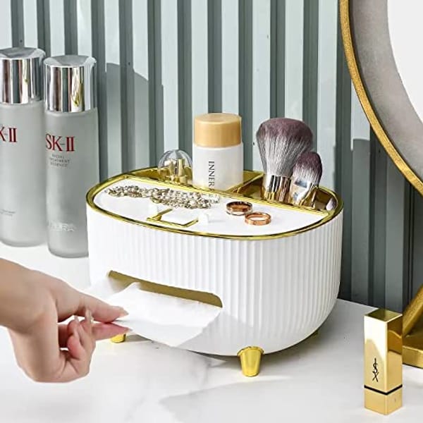Tissue Box With Multipurpose Organizer - Single Piece