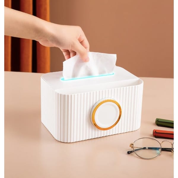 Tissue Box With Organizer And Phone Holder - Single Piece