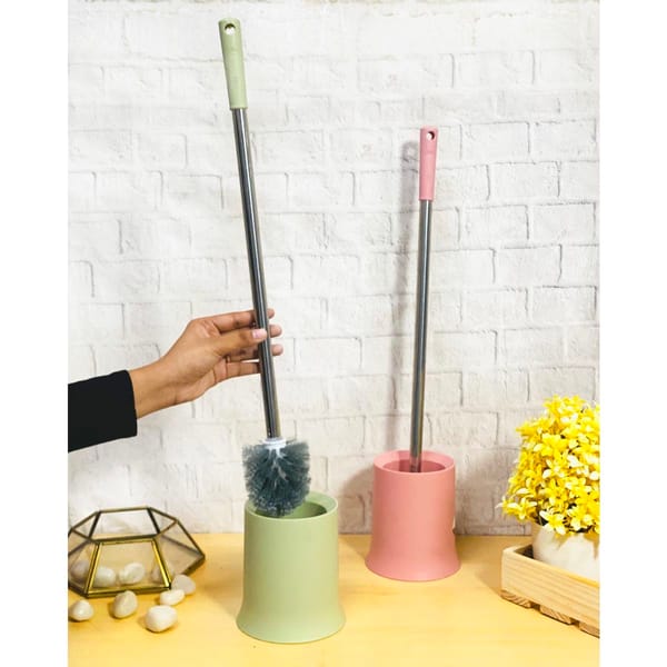 Toilet Cleaning Brush - Stand - Stainless Steel - Single Piece