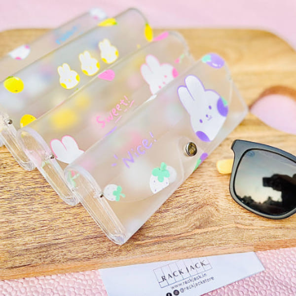 Travel Sunglass Case - Transparent - Rabbit - Single Piece