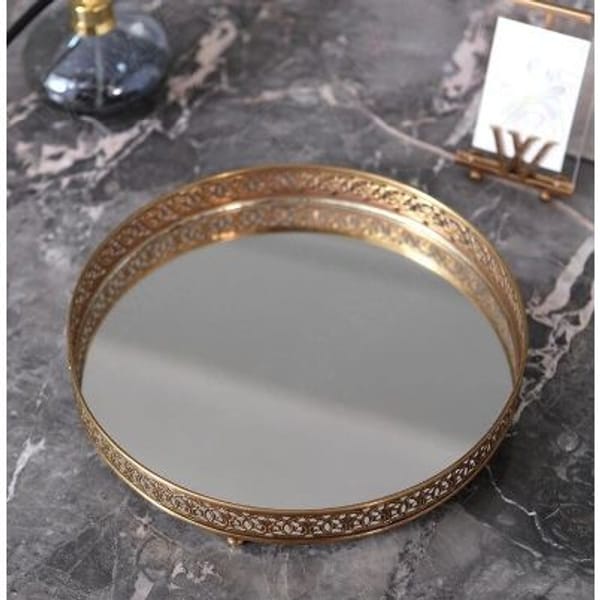 Tray - Laser Cut - Round - Gold - Single Piece