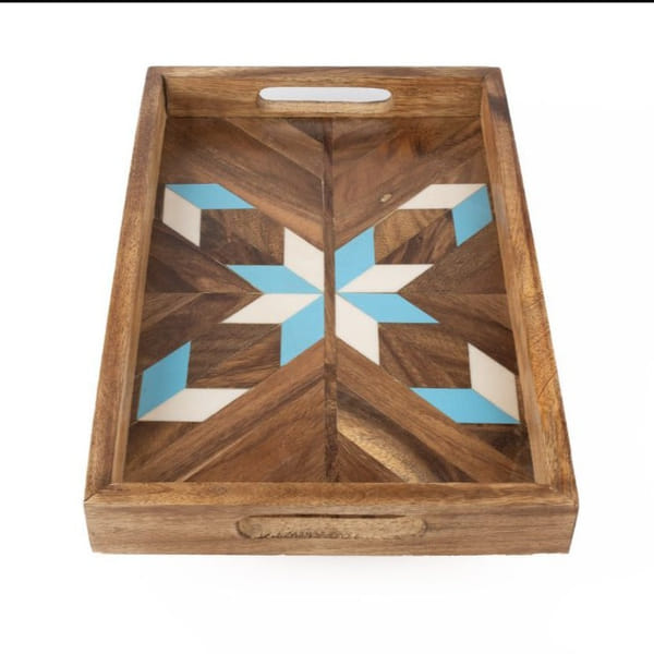 Tray - Resin And Wood - Single Piece