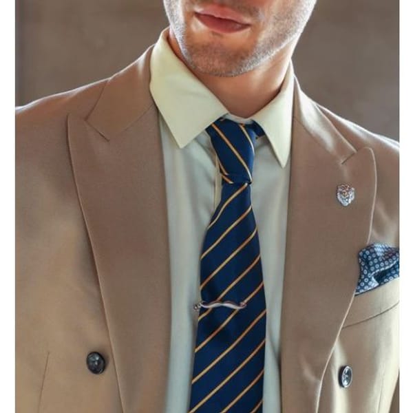 Two Tone Striped Neck Tie - Navy