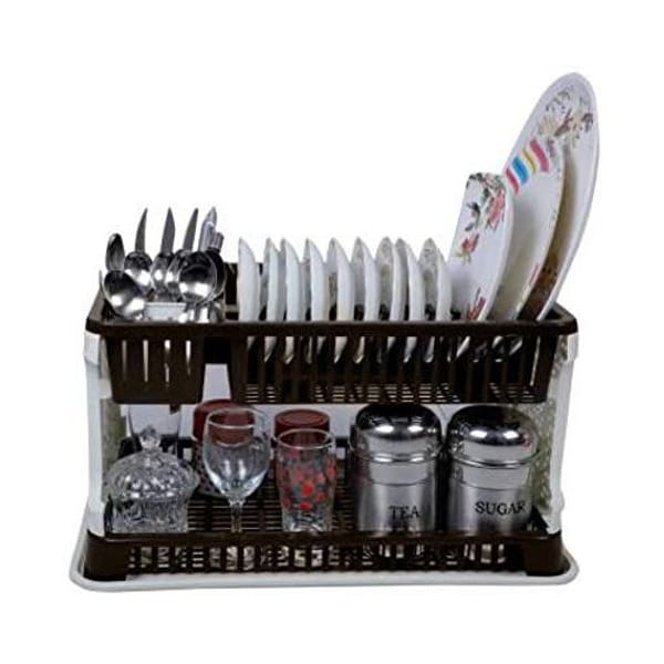 Utensils Drying Stand With Storage - Plastic - Single Piece