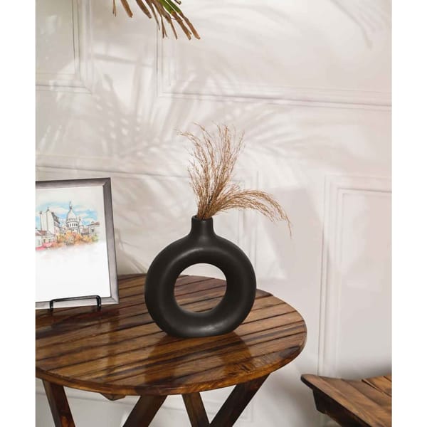 Vase - Donut - Black - Single Piece
