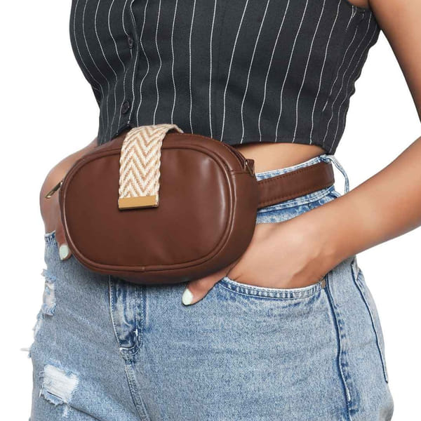 Waist Sling Bag Decorative Flap Single Piece