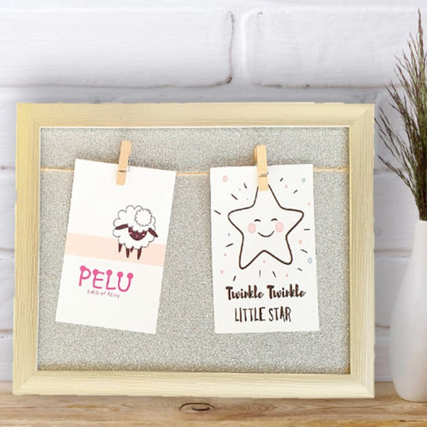 Wall Frame With Wooden Clips - Glitter