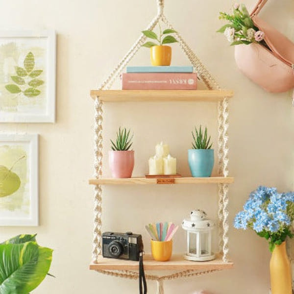 Wall Shelf - Boho - 3 Layer - Single Piece